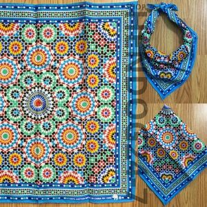 LARGE MOROCCAN TILE BANDANA SCARVE ONE SIZE